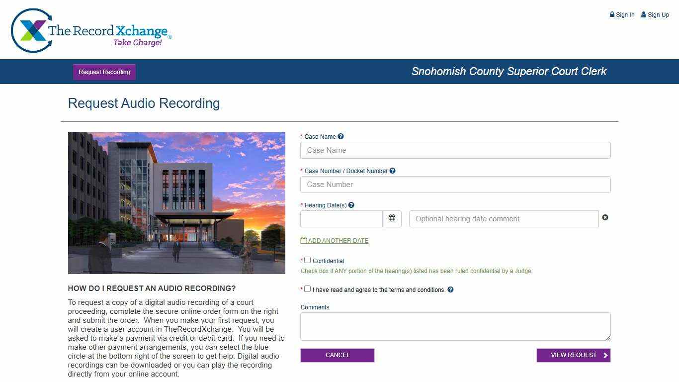 Request Audio Recording - snohomishsuperiorcourt-wa