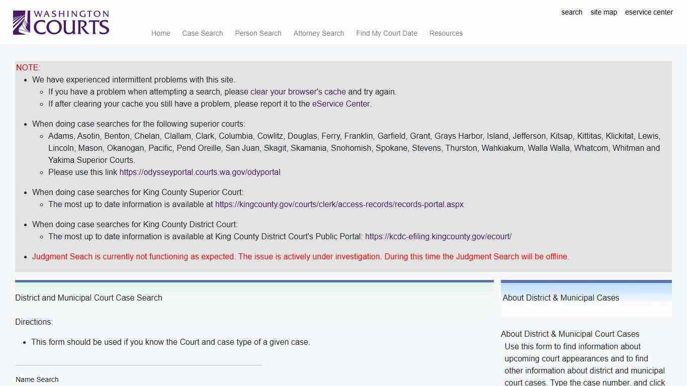 search - Find My Court Date - | WA.gov